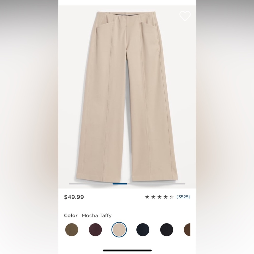 Old Navy women’s high-waisted pull on Pixie wide leg pants. Size: Large